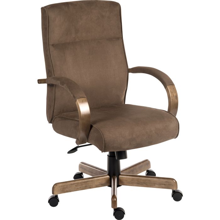 Glencoe Executive Faux Suede  Chair - Mocha