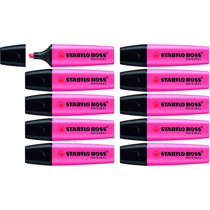 Stabilo Boss Highlighters - Pink - Pack of 10 Stabilo Boss Highlighters - Pink - Pack of 10