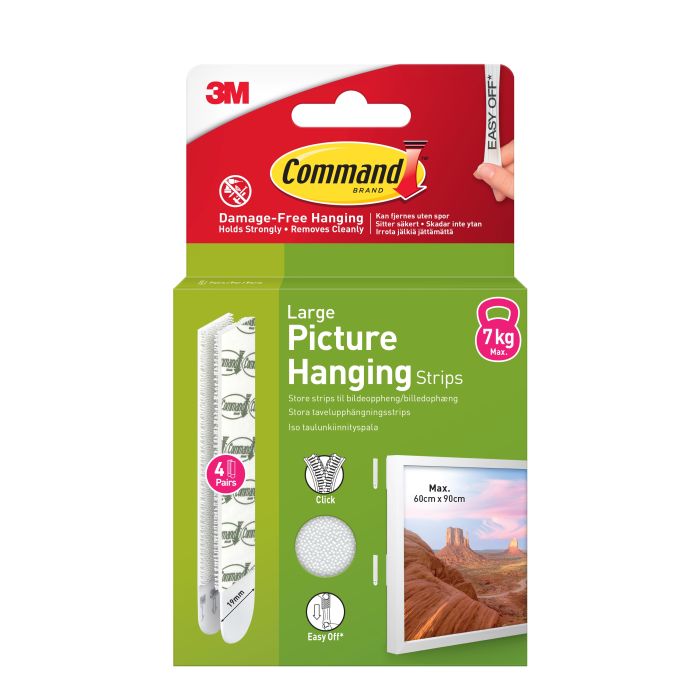 Commandâ„¢ Picture Hanging Strips- White- Large- 4 Pairs