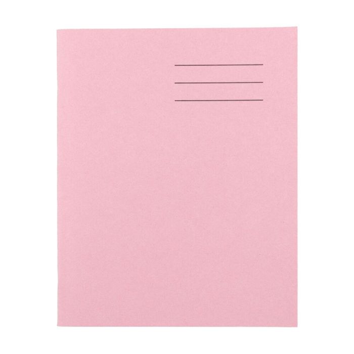 Exercise Books 8 x 6.5in 48 Page Blank - Pink - Pack of 100