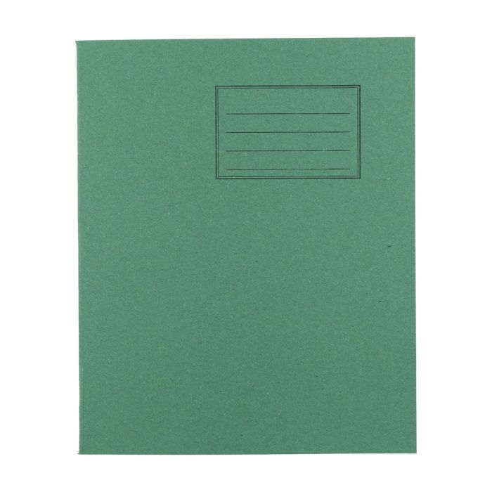 Exercise Books 8 x 6.5in 48 Page 8mm F&M - Dark Green - Pack of 100