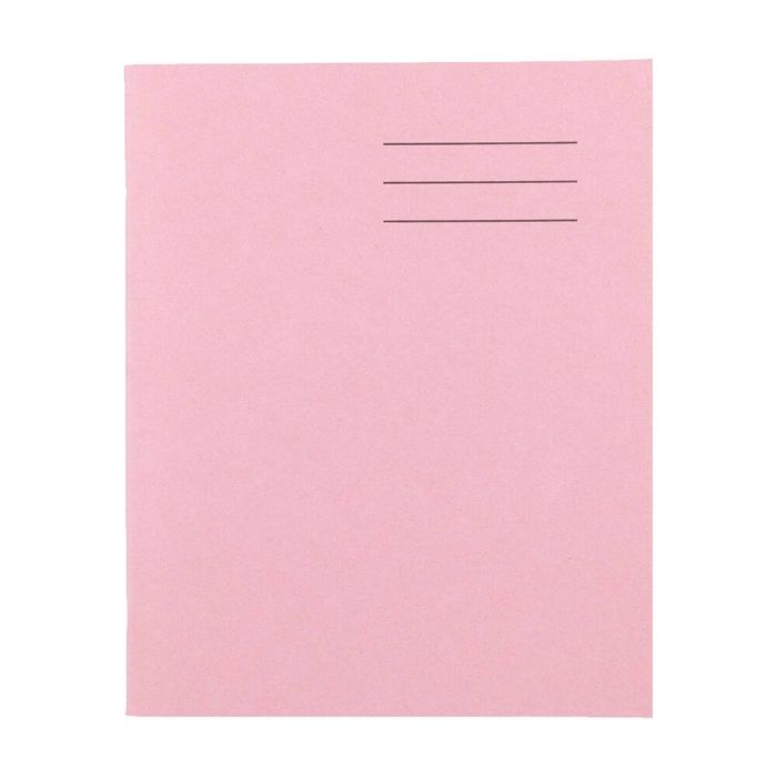 Exercise Books 8 x 6.5in 80 Page Blank - Pink - Pack of 100