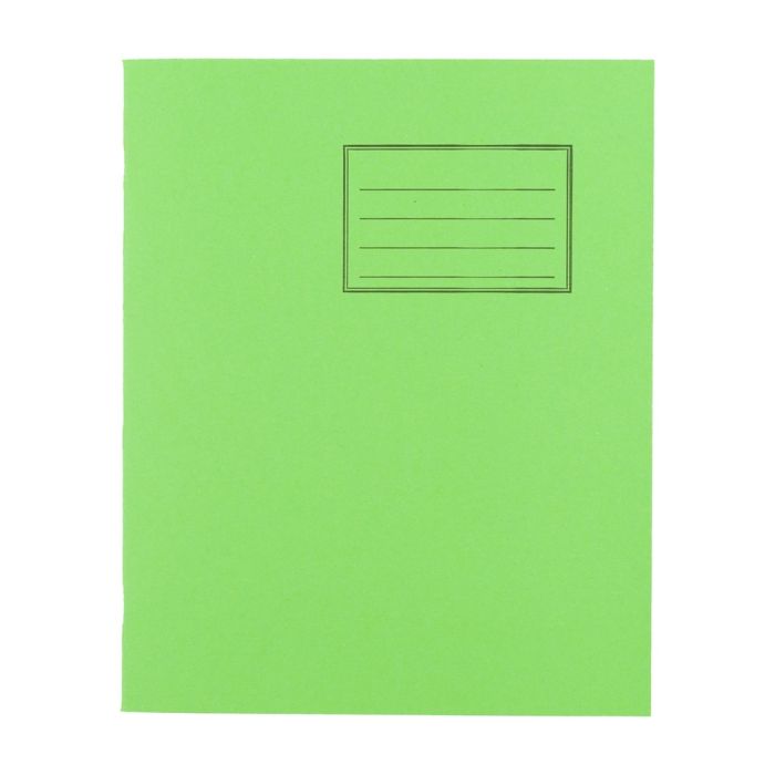 Exercise Books 8 x 6.5in 80 Page 6mm F&M - Light Green - Pack of 100