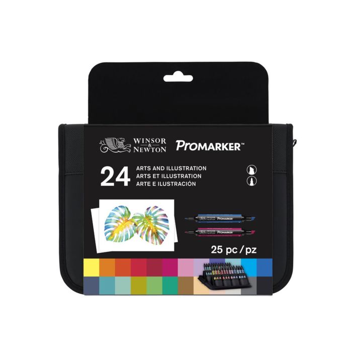 W & N Promarker Arts & Illustration Wallet Pk of 24(+1 FREE)