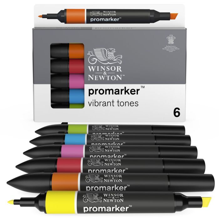 Winsor & Newton Promarker - Vibrant Tones - Pack of 6 Winsor & Newton Promarker - Vibrant Tones - Pack of 6