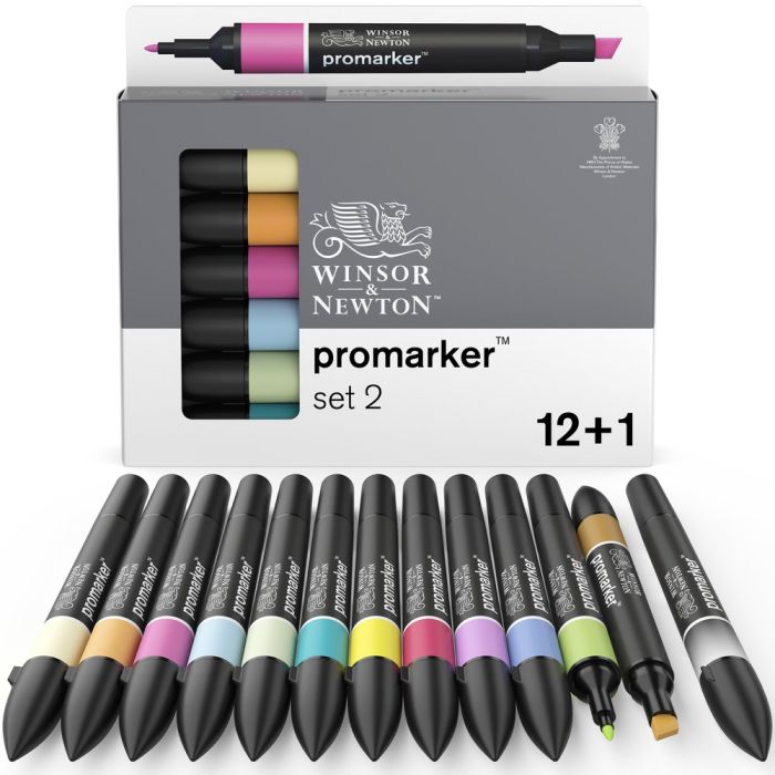 Winsor & Newton Promarker - Set 2 - Pack of 12 (+1 FREE) Winsor & Newton Promarker - Set 2 - Pack of 12 (+1 FREE)