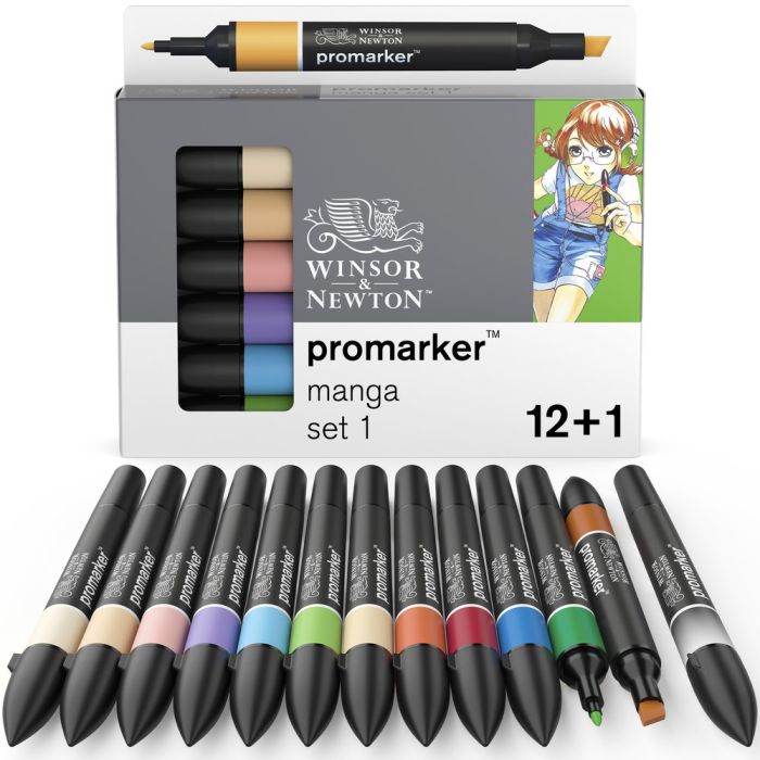 Winsor & Newton Promarker Manga Set 1 Pack of 12 (+1 FREE) Winsor & Newton Promarker Manga Set 1 Pack of 12 (+1 FREE)