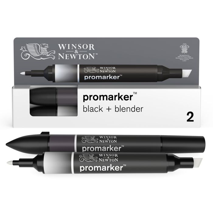 Winsor & Newton Promarker - Black & Blender - Pack of 2 Winsor & Newton Promarker - Black & Blender - Pack of 2