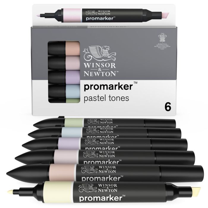 Winsor & Newton Promarker - Pastel Tones - Pack of 6 Winsor & Newton Promarker - Pastel Tones - Pack of 6