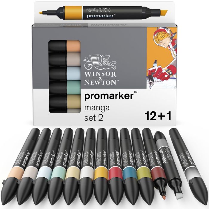 Winsor & Newton Promarker Manga Set 2 Pack of 12 (+1 FREE) Winsor & Newton Promarker Manga Set 2 Pack of 12 (+1 FREE)