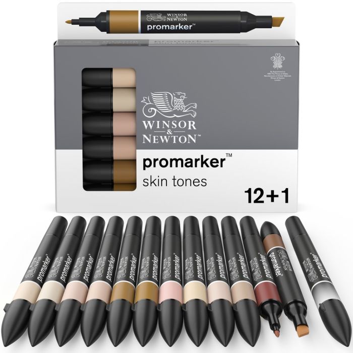 Winsor & Newton Promarker Skin Tones Pack of 12 (+1 FREE)