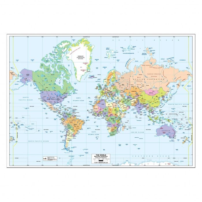 World Political Map - Laminated World Political Map - Laminated