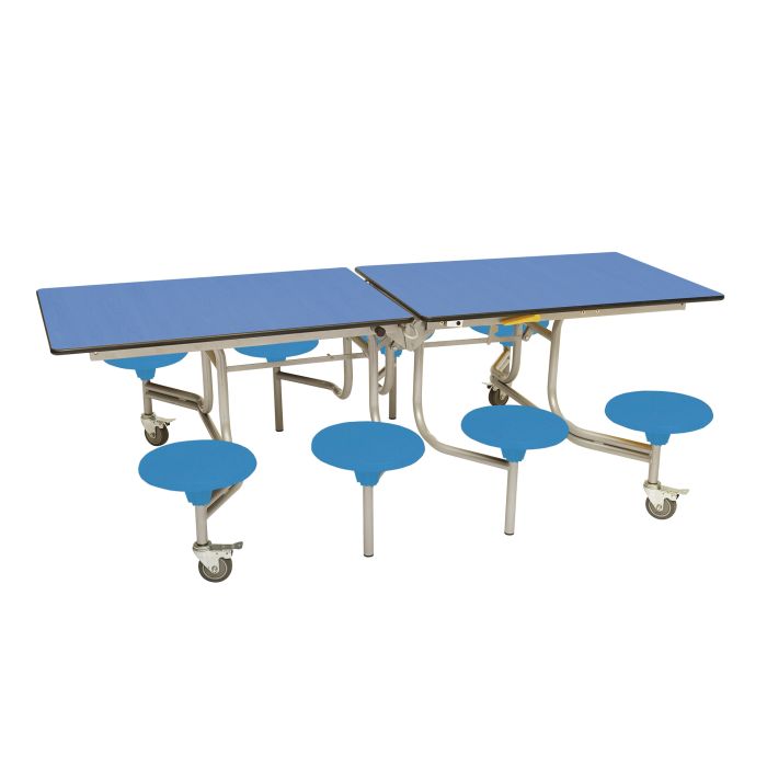 Primary Rectangular 8 Seat Table Blue Top Blue Seat