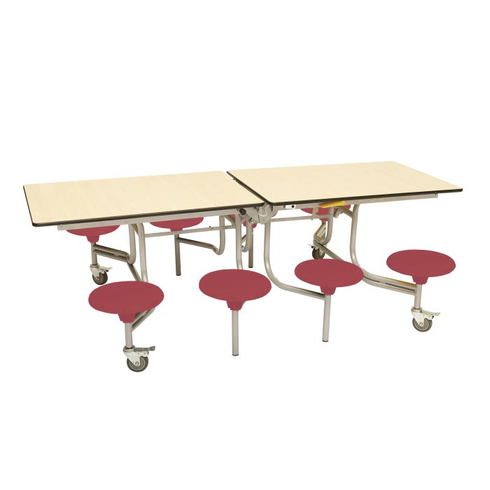 Secondary Rectangular 8 Seat Table Maple Top Wine Seat