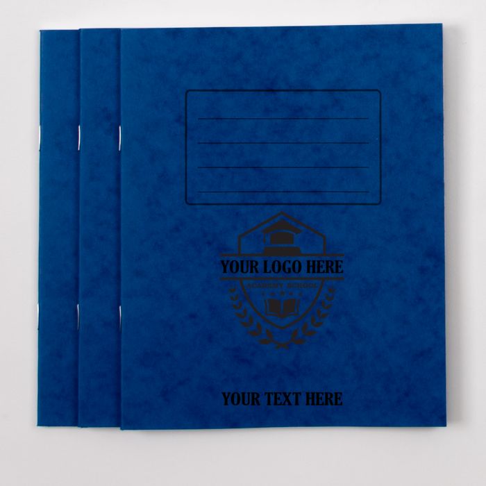  8" x 6.5" Exercise Book 80p - 5mm Squared- Blue - Pk 100