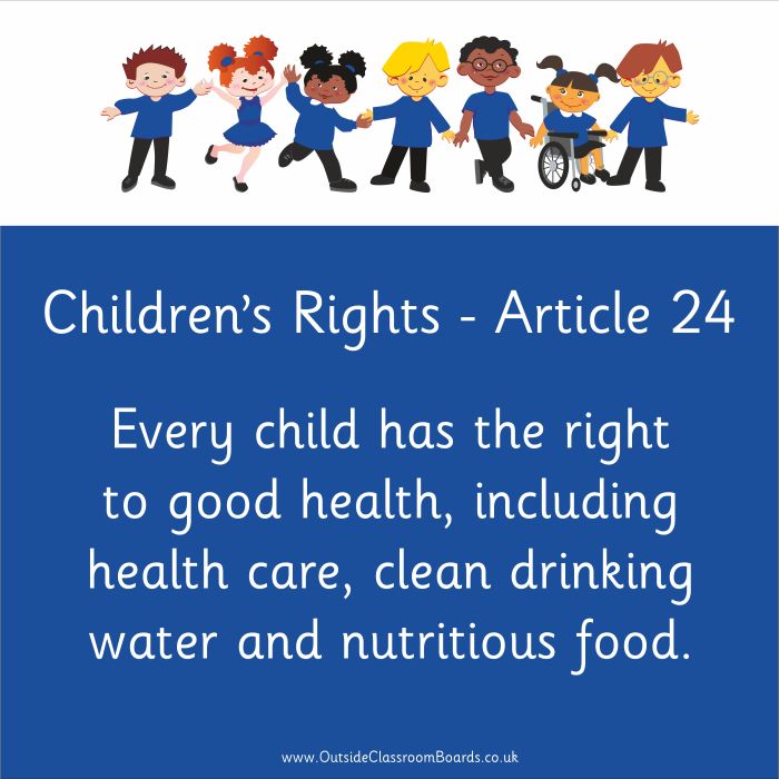 Children's Rights - Article 24 - Indoor and Outdoor Sign - Dark Blue - English