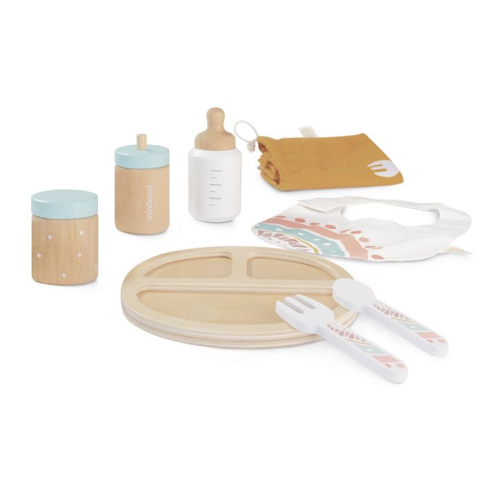 Miniland Dolls Wooden Feeding Set Miniland Dolls Wooden Feeding Set