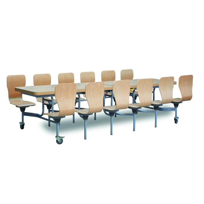 12 Seat Primo Mobile Folding Table with Full Back - White 12 Seat Primo Mobile Folding Table with Full Back - White