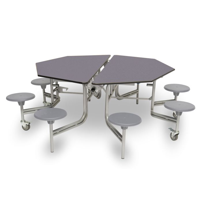 Mobile Folding Table 8 Seat Height 685mm Blue Grey/Grey Seat
