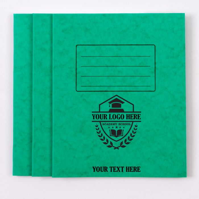  9"x7" Exercise Book 64p - 8mm Ruled With Margin- Green