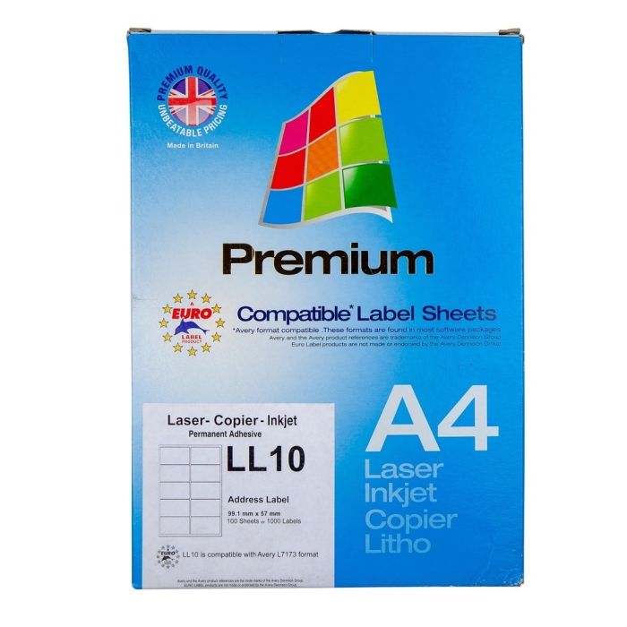 Copier & Laser Labels A4 Round Corners - 10 Per Sheet - Pack of 100 Copier & Laser Labels A4 Round Corners - 10 Per Sheet - Pack of 100