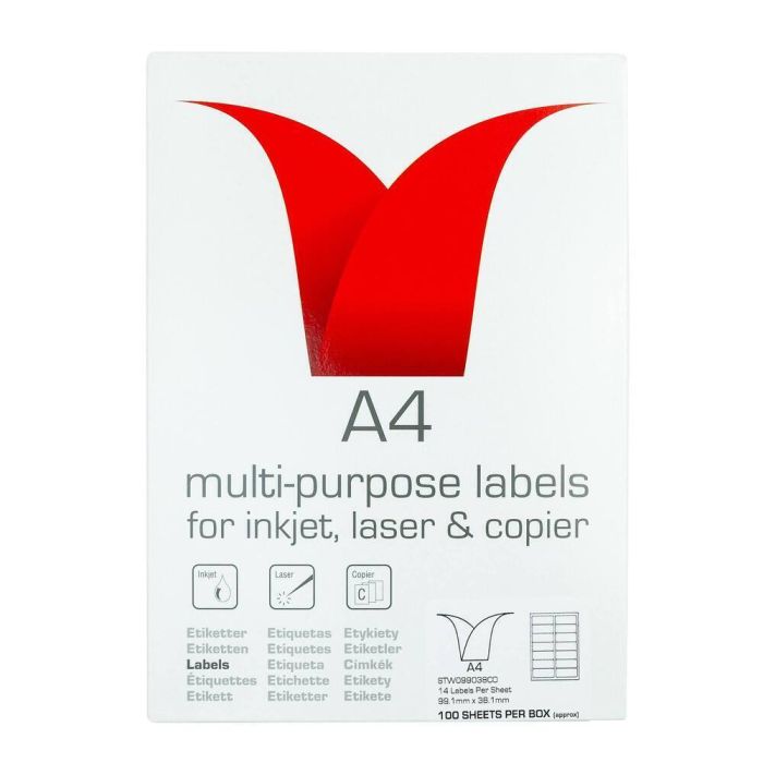 Copier & Laser Labels A4 Round Corners - 14 Per Sheet - Pack of 100 Copier & Laser Labels A4 Round Corners - 14 Per Sheet - Pack of 100