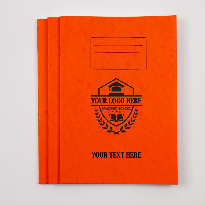  A4 Exercise Book 48p - 8mm Ruled With Margin-Orange- Pk 100
