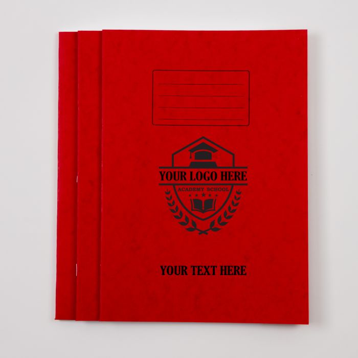 Personalised A4+ 80 page-  20mm Squared- Red Pk50