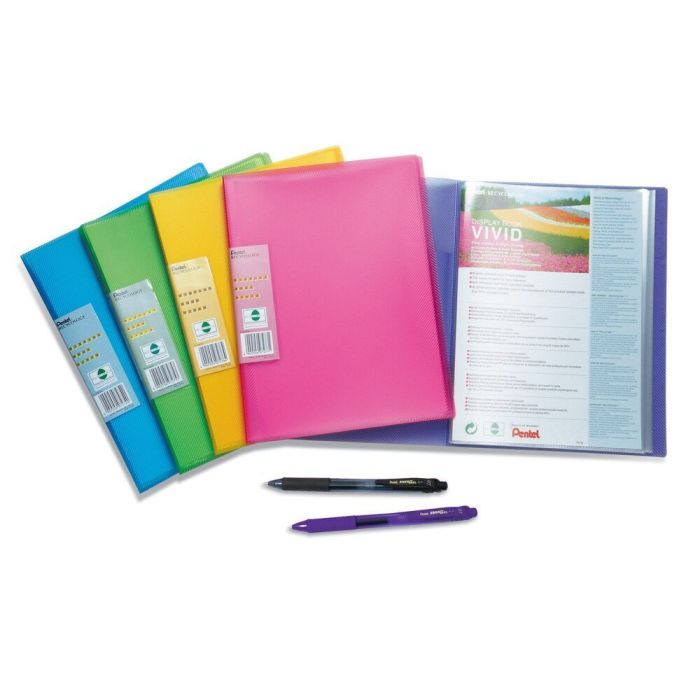 Pentel Recycology A4 Display Books Vivid - Pack of 5 Pentel Recycology A4 Display Books Vivid - Pack of 5