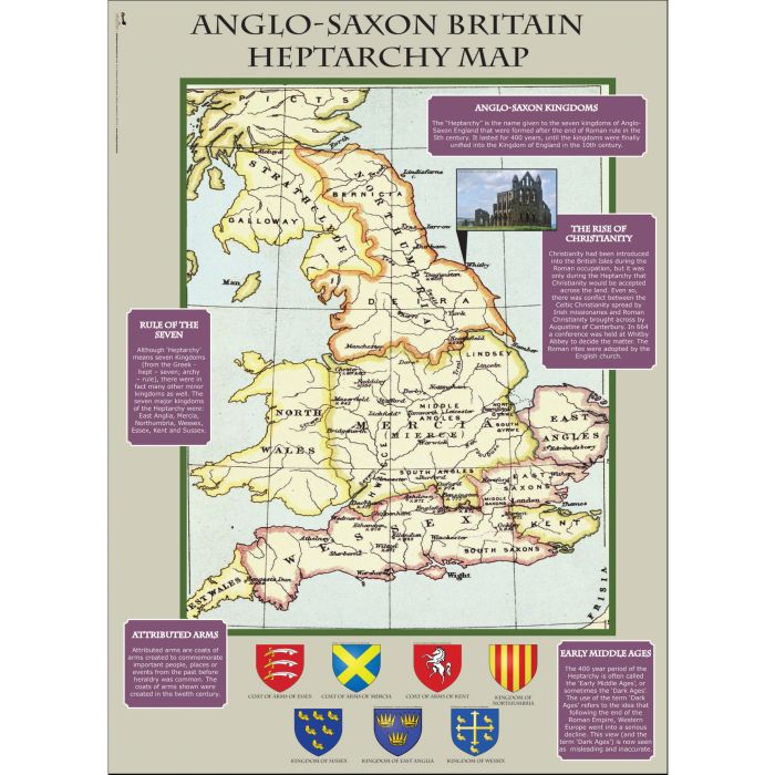 The Anglo-Saxons Heptarchy Map