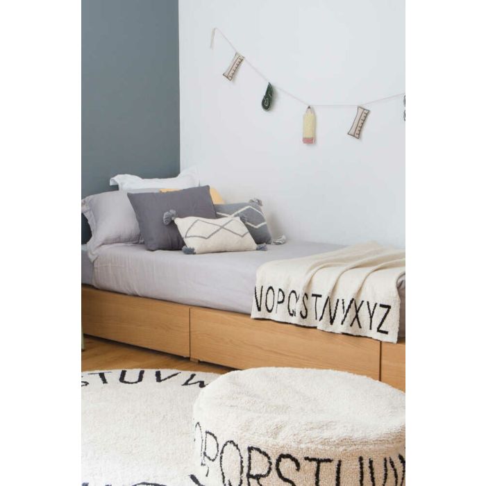 Lorena Canals ABC Knitted Baby Blanket - Natural/Black Lorena Canals ABC Knitted Baby Blanket - Natural/Black