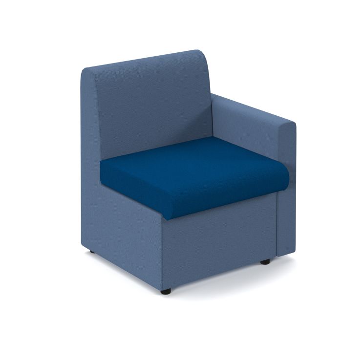 Alto Modular Reception Seating with Left Hand Arm - Blue/Dark Blue Alto Modular Reception Seating with Left Hand Arm - Blue/Dark Blue