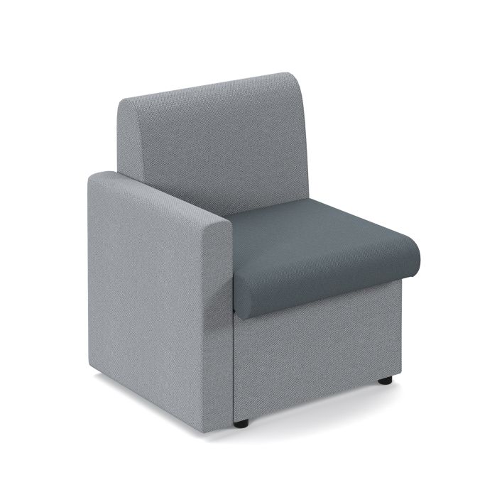 Alto Modular Reception Seating with Right Hand Arm - Grey/Charcoal Alto Modular Reception Seating with Right Hand Arm - Grey/Charcoal