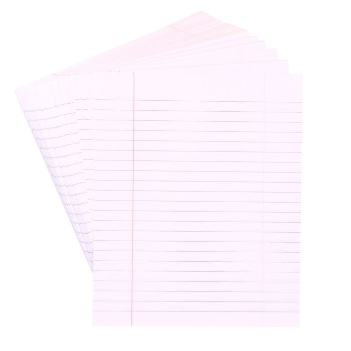 8" x 6.5" Exercise Paper- Ruled/Margin- Unpunched- 5 Reams
