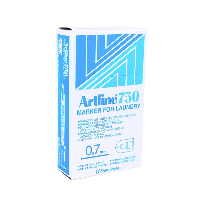 Artline Laundry Marker Black - Pack of 12