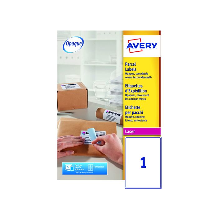 Avery Laser Labels - 1 Per Sheet L7167 - Pack of 500 Avery Laser Labels - 1 Per Sheet L7167 - Pack of 500