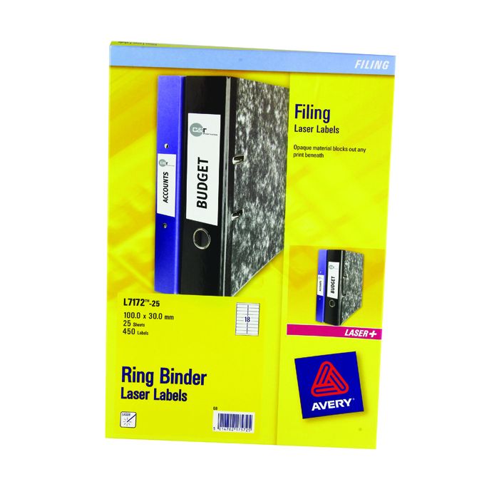 Avery Ringbinder Labels L7172 - Pack of 25 Avery Ringbinder Labels L7172 - Pack of 25