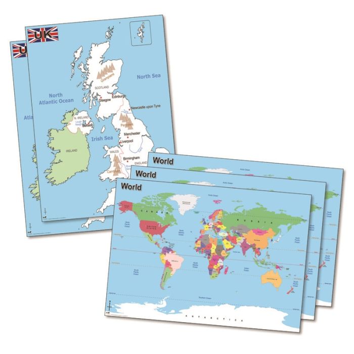 World & UK Simple Maps Deskmats World & UK Simple Maps Deskmats