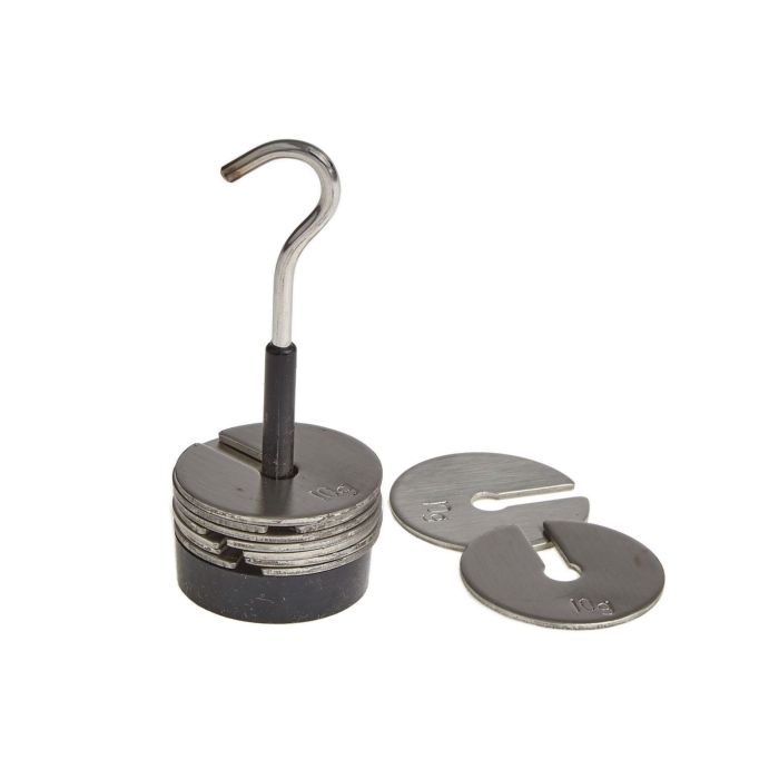 Hanging Slotted Masses Steel x 10g and Hanger - Pack of 9 Hanging Slotted Masses Steel x 10g and Hanger - Pack of 9
