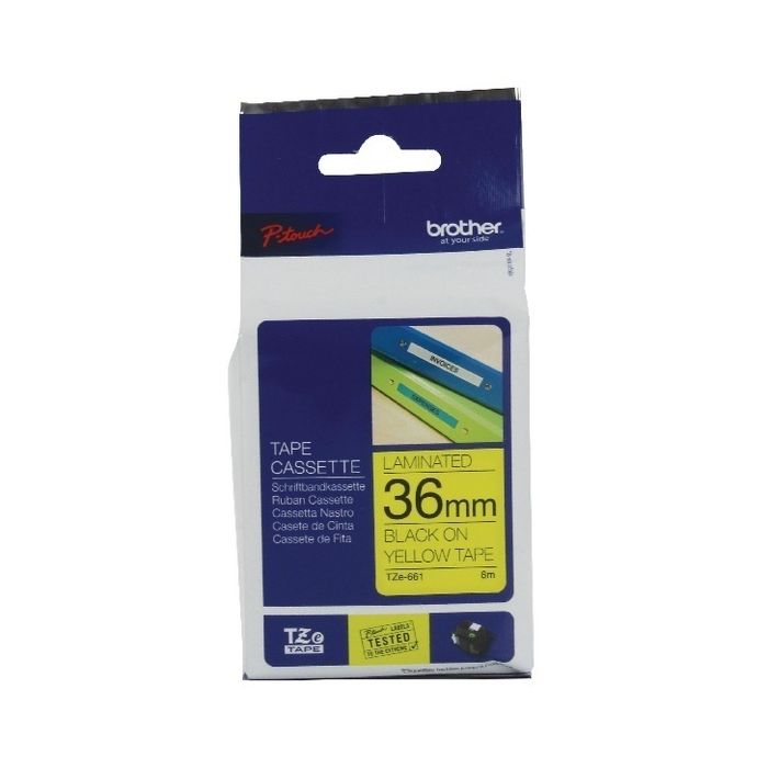 Brother TZ Label Tape 36mm - Black On Yellow Brother TZ Label Tape 36mm - Black On Yellow