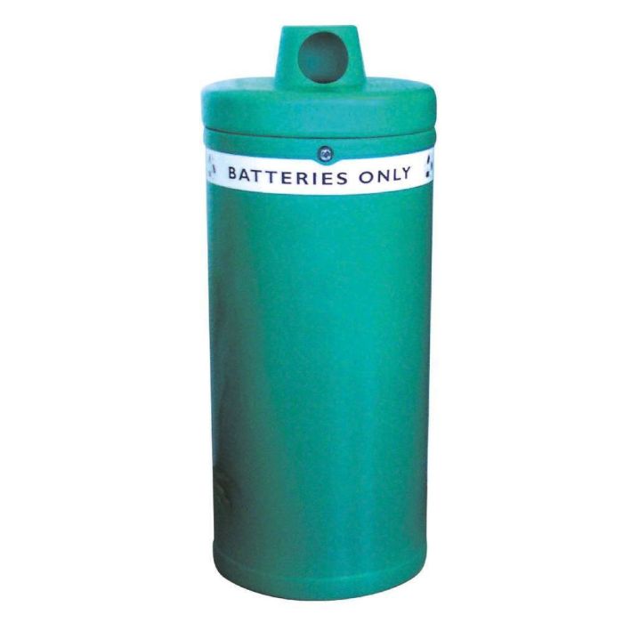 Battery Recycling Bins Green with Banding Battery Recycling Bins Green with Banding