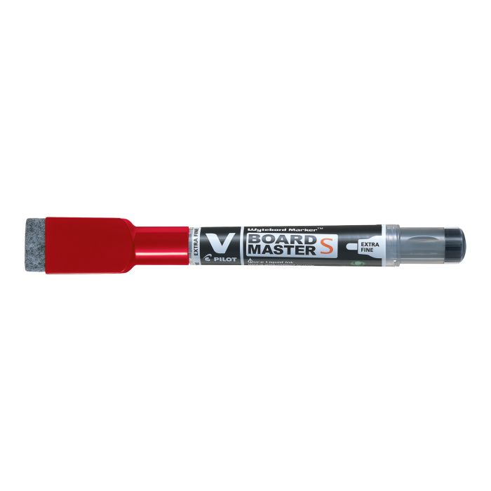PILOT V-Board Marker with Eraser-Extra Fine Tip-Pk 10-Red PILOT V-Board Marker with Eraser-Extra Fine Tip-Pk 10-Red