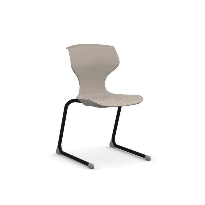 Cogni Reverse Cantilever Chair with Glides Blk Frame Sand Cogni Reverse Cantilever Chair with Glides Blk Frame Sand
