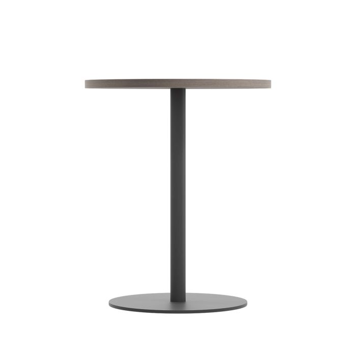 Contract Table Mid 600mm - Grey Oak - Black Frame