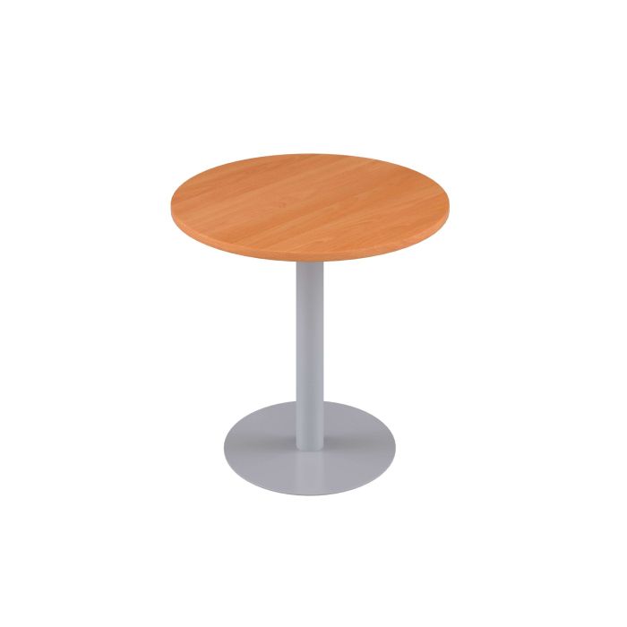 Contract Table Mid 600mm - Beech - Silver Frame