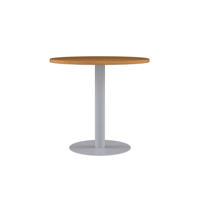 Contract Table Mid 600mm - Oak - Silver Frame