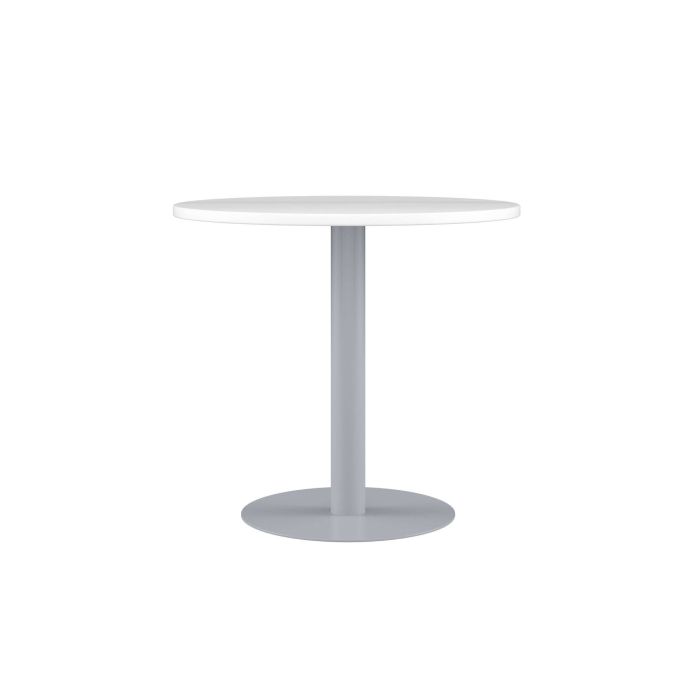 Contract Table Mid 600mm - Silver - White Frame