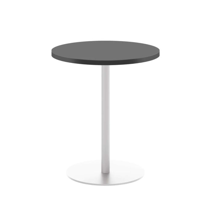 Contract Table Mid 600mm - Black - White Frame
