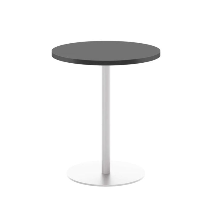 Contract Table Mid 600mm - Black - Silver Frame