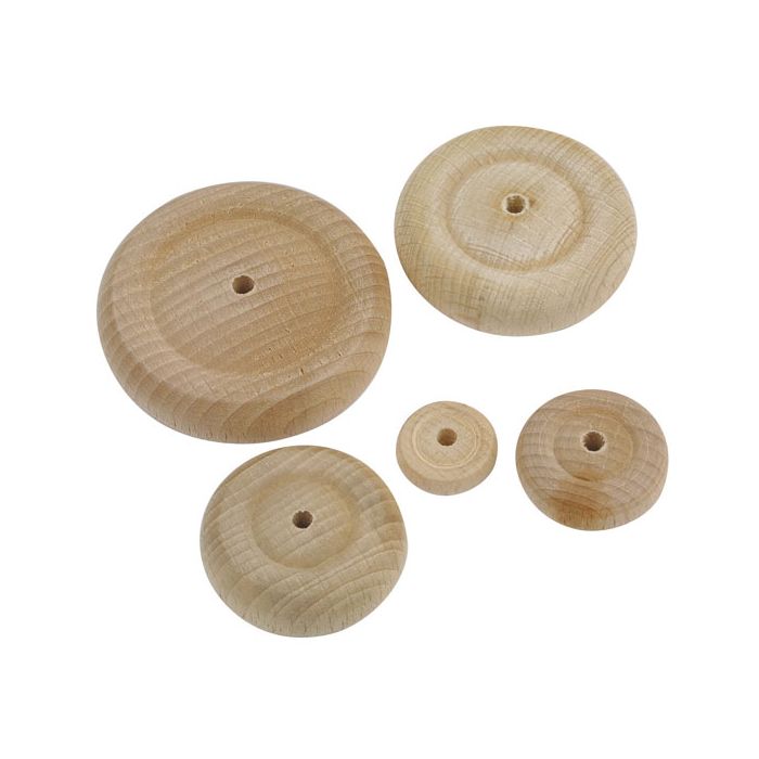 Turned Wooden Wheels. Pack of 10 Turned Wooden Wheels. Pack of 10